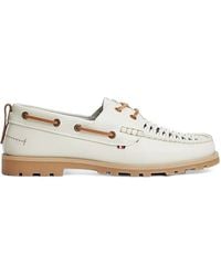 Tommy Hilfiger - Braided Leather Boat Shoes - Lyst