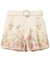 Twinset - Floral-Print Linen Shorts - Lyst