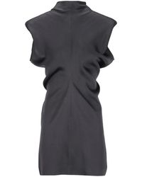 FEDERICA TOSI - Padded-Shoulder Satin Mini Dress - Lyst