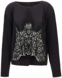 Maurizio Mykonos - Lace-Detail Openwork Sweater - Lyst