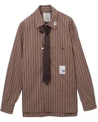 Maison Mihara Yasuhiro - Vertical-Stripe Tie-Detail Shirt - Lyst