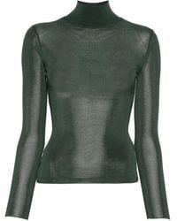 Self-Portrait - Ribbed Turtleneck Top - Lyst