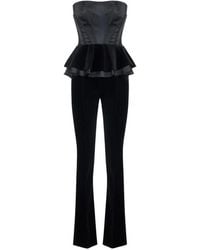 Elisabetta Franchi - Gazar And Velvet Jumpsuit - Lyst