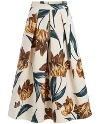 Lunatica Milano - Eterea Floral-Print Jacquard Midi Skirt - Lyst