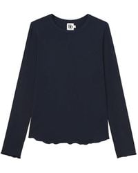 B+ AB - Logo-Embroidered Lettuce-Trim T-Shirt - Lyst
