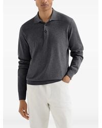 Brunello Cucinelli - Cotton Lightweight Knit Polo Shirt - Lyst
