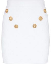 Balmain - Minifalda de punto fino 6-Button - Lyst