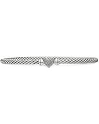 David Yurman - Sterling Cable Collectibles Heart Pavé Bracelet (3Mm) - Lyst