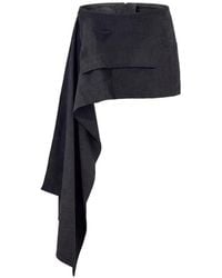 Des Phemmes - Jupe Drapée À Design Asymétrique - Lyst