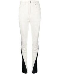 Mugler - Jean blanc et noir à assemblage en spirale - Lyst