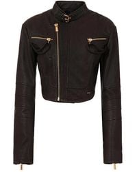 Just Cavalli - Snakeskin-Effect Biker Jacket - Lyst
