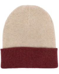Brunello Cucinelli - Two-Tone Ribbed Cashmere Beanie - Lyst