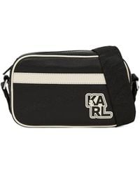 KARL LAGERFELD - K/Athleisure Contrasting-Panel Messenger Bag - Lyst