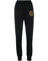 Versace - Logo-embroidered Cotton Track Pants - Lyst