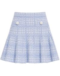 Self-Portrait - Check-Knit Mini Skirt - Lyst