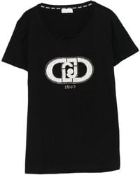 Liu Jo - Embellished-Logo T-Shirt - Lyst