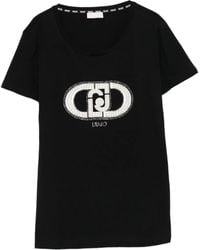 Liu Jo - Embellished-Logo T-Shirt - Lyst