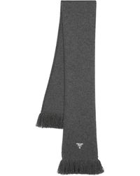 Prada - Logo-Embroidered Cashmere Scarf - Lyst