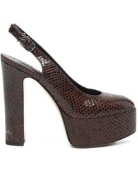 Casadei - Snakeskin-Effect Platform Pumps - Lyst