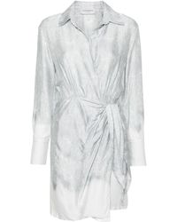 ERMANNO FIRENZE - Lace-print Wraparound Mini Dress - Lyst