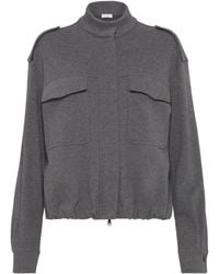 Brunello Cucinelli - Bomber Con Tasca E Coulisse - Lyst