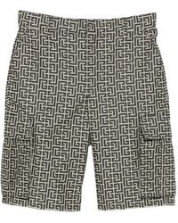 Balmain - Cargo Shorts Met Monogram - Lyst