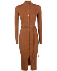 Elisabetta Franchi - Midi Knit Dress - Lyst