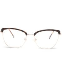 Carolina Herrera - Tortoiseshell-Effect Geometric-Frame Glasses - Lyst
