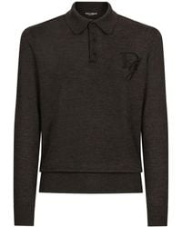 Dolce & Gabbana - Logo-Embroidered Cashmere Polo Shirt - Lyst