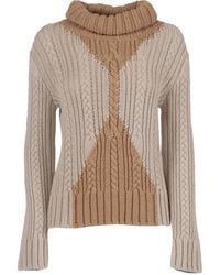 Lorena Antoniazzi - Rollkragenpullover mit Zopfmuster - Lyst