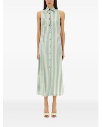 Alysi - Striped-Pattern Sleeveless Midi Dress - Lyst