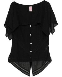 FETICO - Blouse Boutonnée À Manches À Volants - Lyst