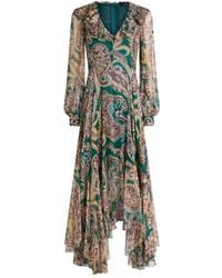 Etro - Maxi-Jurk Met Paisley-Print En Ruches - Lyst
