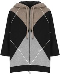 Kangra - Argyle-Knit Hooded Hoodie - Lyst