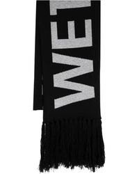we11done - Sciarpa Con Logo Jacquard - Lyst