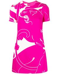 Valentino Garavani - Pnather-print Short-sleeve Dress - Lyst