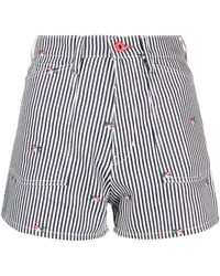 KENZO - Striped Embroidered High-Waisted Shorts - Lyst