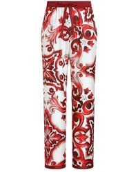 Dolce & Gabbana - Majolica-Print Twill Vanity Trousers - Lyst