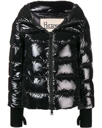 Herno Abrigo acolchado brillante - Negro