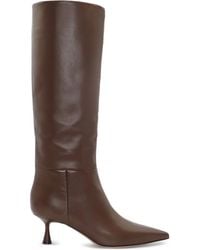 Gianvito Rossi - 55Mm Joyce Leather Pointed-Toe Knee-High Boots - Lyst