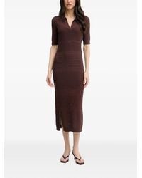 Joseph Ribkoff - Perforated-Knit Short-Sleeve Midi Dress - Lyst