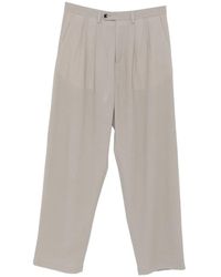LC23 - Pleated Twill-Weave Trousers - Lyst