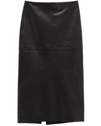Petar Petrov - Slit Leather Midi Skirt - Lyst