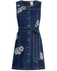 Cinq À Sept - Marsha Floral-Appliqué Button-Front Mini Dress - Lyst