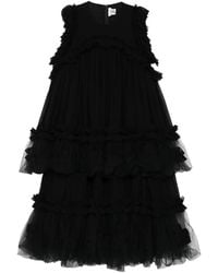 Noir Kei Ninomiya - Robe À Volants Superposés - Lyst