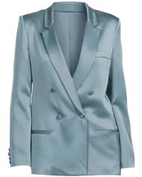 LAPOINTE - Double-Breasted Satin Blazer - Lyst