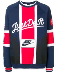 nike red white and blue jumper