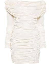 Blumarine - Off-Shoulder Ruched Mini Dress - Lyst
