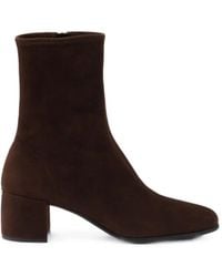 Prada - Stretch Suede Booties Boots - Lyst