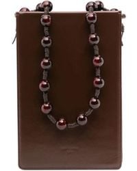 Low Classic - Beaded Top Handle Leather Shoulder Bag - Lyst